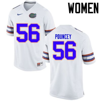 Women's Florida Gators #56 Maurkice Pouncey NCAA Nike White Authentic Stitched College Football Jersey WFU1062PL